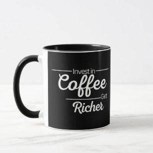 Moderne Investitionen in die Typografie des weißen Tasse