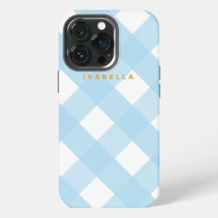 Moderne iPhone-Hülle Blue Buffalo Check mit Namen iPhone 13 Pro Hülle