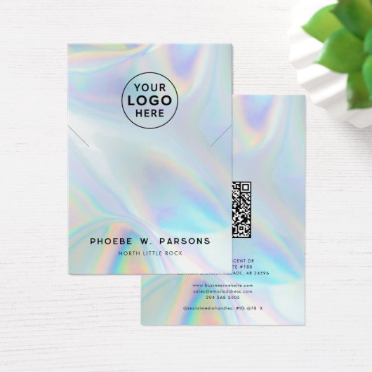 Moderne Iridescent QR Code Necklace Juwelen (Schreibtisch)