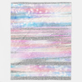Moderne Iridescent & Silver Glitzer Strikes Strike Fleecedecke (Vorderseite)