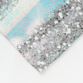 Moderne Iridescent & Silver Glitzer Strikes Strike Fleecedecke (Ecke)