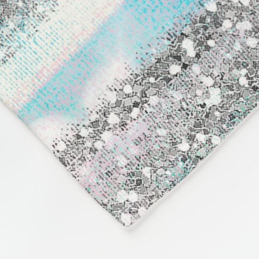 Moderne Iridescent & Silver Glitzer Strikes Strike Fleecedecke (Ecke)