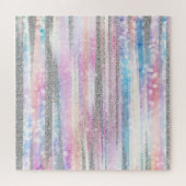 Moderne Iridescent & Silver Glitzer Strikes Strike Puzzle (Horizontal)