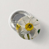 Moderne Iris-Aquarell-Blumen Button (Vorne & Hinten)