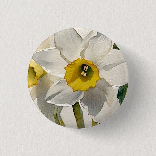 Moderne Iris-Aquarell-Blumen Button (Vorderseite)