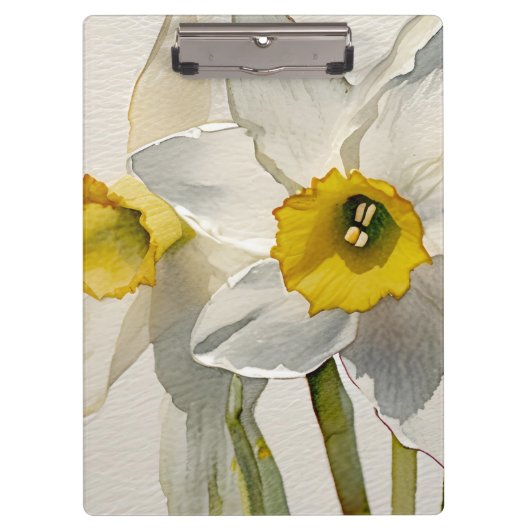 Moderne Iris-Aquarell-Blumen Klemmbrett (Vorderseite)