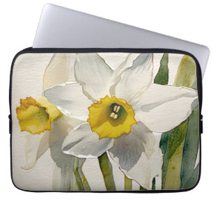Moderne Iris-Aquarell-Blumen Laptopschutzhülle