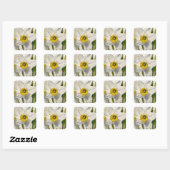 Moderne Iris-Aquarell-Blumen Quadratischer Aufkleber (Blatt)