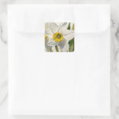 Moderne Iris-Aquarell-Blumen Quadratischer Aufkleber (Tasche)