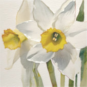 Moderne Iris-Aquarellblumen Aufkleber (Vorderseite)