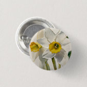 Moderne Iris-Aquarellblumen Button (Vorne & Hinten)