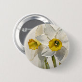 Moderne Iris-Aquarellblumen Button (Vorne & Hinten)