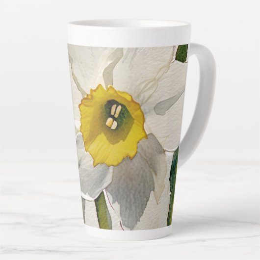 Moderne Iris-Aquarellblumen Milchtasse (Rechte Ecke)