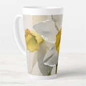 Moderne Iris-Aquarellblumen Milchtasse (Linke Ecke)