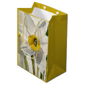 Moderne Iris-Aquarellblumen Mittlere Geschenktüte (Vorderseite Schrägansicht)