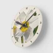Moderne Iris-Aquarellblumen Runde Wanduhr (Winkel)
