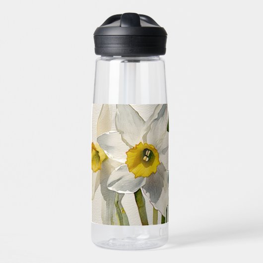 Moderne Iris-Aquarellblumen Trinkflasche (Vorne)