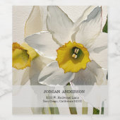 Moderne Iris-Aquarellblumen Weinetikett (Einzelnes Label)