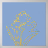 Moderne Iris Blume Frühjahrskizze Foliendrucke (Vorderseite)