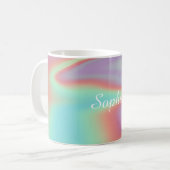 Moderne irisierende holografische Aura-Name Kaffeetasse (Vorderseite Links)