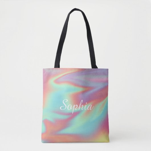 Moderne irisierende holografische Aura-Name Tasche (Vorderseite)