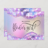 moderne irisierende Opal werden Sie meine Blume Mä Einladung (Vorne/Hinten)