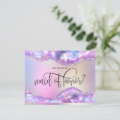 Moderne irisierende Opal werden Sie Trauzeugin sei Einladung (Stehend Vorderseite)