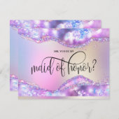 Moderne irisierende Opal werden Sie Trauzeugin sei Einladung (Vorne/Hinten)