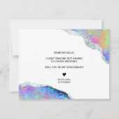 Moderne irisierende Opal wirst du meine Brautjungf Einladung (Rückseite)