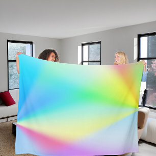 Moderne irisierende pastellfarbene Regenbogenfarbe Fleecedecke