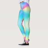 Moderne irisierende pastellfarbene Regenbogenfarbe Leggings (Links)