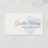 Moderne, irrisierende Perle Blob Haare Nägel Visitenkarte (Vorderseite)