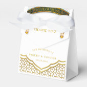 Moderne islamische Hochzeit in Weiß und Gold Geschenkschachtel (Vorderseite)