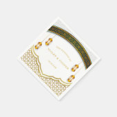 Moderne islamische Hochzeit in Weiß und Gold Serviette (Ecke)