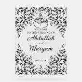 Moderne islamische Hochzeit mit Flora und Fauna Acrylschild (Vorderseite)