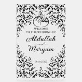 Moderne islamische Hochzeit mit Flora und Fauna Acrylschild (Vorderseite)