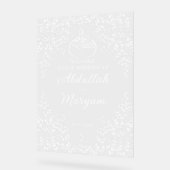 Moderne islamische Hochzeit mit Flora und Fauna Acrylschild (Winkel)