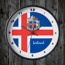 Moderne isländische Flagge, Island trendige Zuhaus Runde Wanduhr