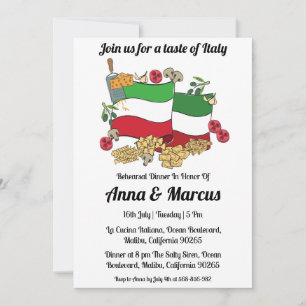 Moderne italienische Abendessen-Einladung Einladung