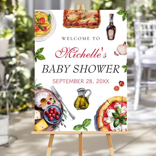 Moderne italienische Küche Babydusche Begrüßungsze Poster