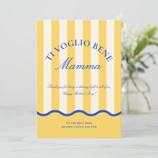 Moderne italienische Mutter zum Muttertag Karte (Stehend Vorderseite)