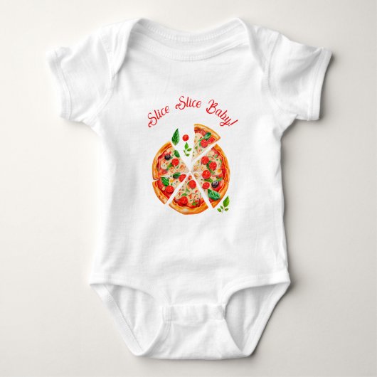 Moderne italienische Pizza Party Slice Slice Baby Baby Strampler (Vorderseite)
