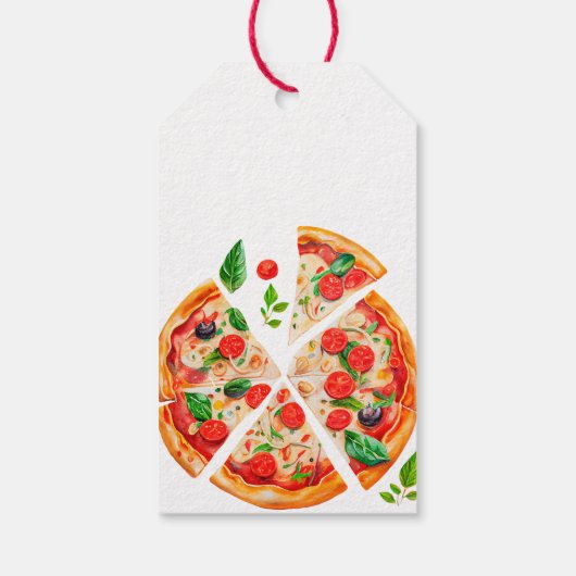 Moderne italienische Pizza Party Slice Slice Baby Geschenkanhänger (Rückseite)