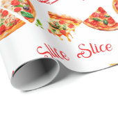 Moderne italienische Pizza Party Slice Slice Baby Geschenkpapier (Rolleneckpunkt)