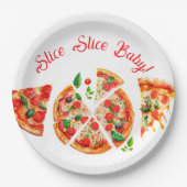 Moderne italienische Pizza Party Slice Slice Baby  Pappteller (Vorderseite)