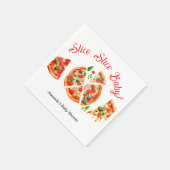 Moderne italienische Pizza Party Slice Slice Baby Serviette (Ecke)