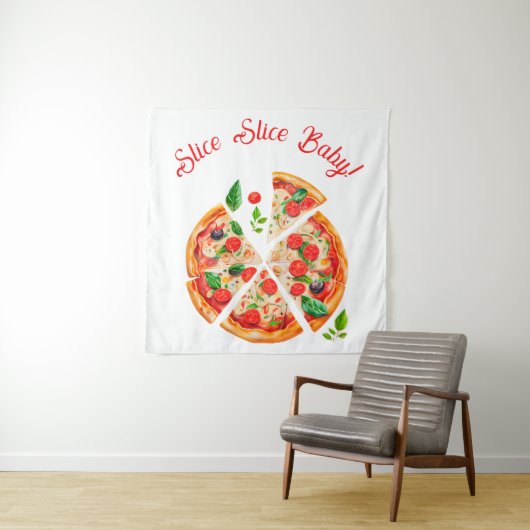 Moderne italienische Pizza Party Slice Slice Baby Wandteppich (Beispiel)