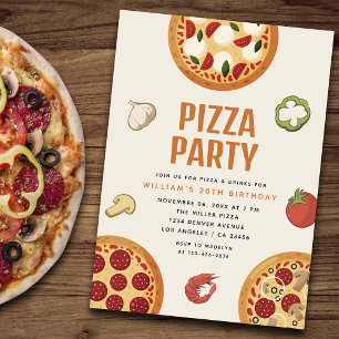 Moderne italienische Pizza-Party zu jedem Anlass Einladung