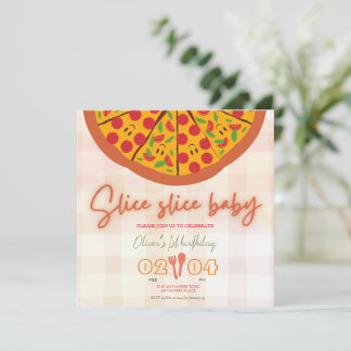 Moderne italienische Pizza zum ersten Geburtstag Einladung