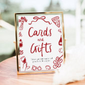 Moderne italienische Pizzakarte und Geschenke Poster